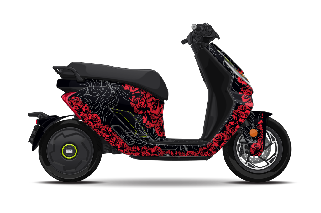 2402STR SCARLET (Scootere CF-MOTO) – Floral Scooter Sticker